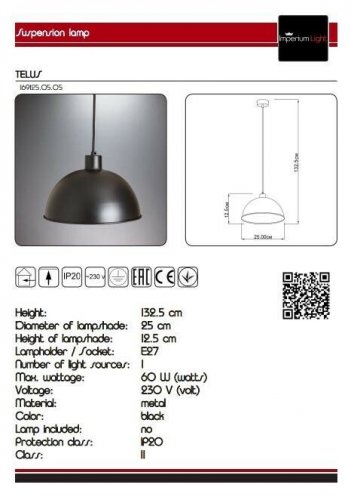Підвісний світильник Imperium Light 169125.05.05 Telus