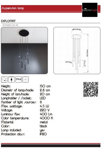Підвісний світильник Imperium Light 200820.05.92 Diplomat
