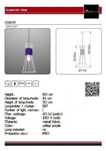 Подвесной  светильник  Imperium  Light  84150.01.27  Corset