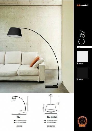 Торшер Azzardo AZ1035 Olav (white) (FL-10059-WH) (15807)