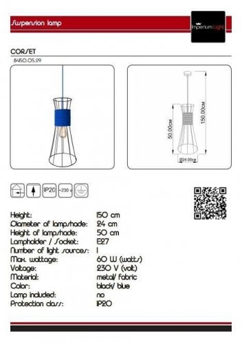 Підвісний світильник Imperium Light 84150.05.29 Corset