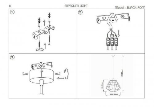 Підвісний світильник Imperium Light 36140.05.09 Black Fort