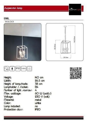 Підвісний світильник Imperium Light 141426.01.01 Earl 