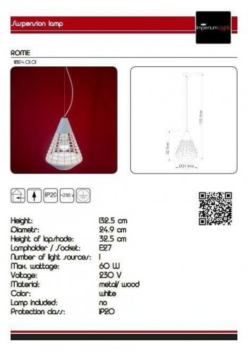 Підвісний світильник Imperium Light 118124.01.01 Rome