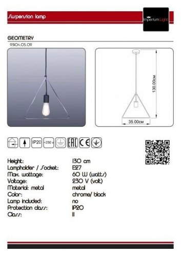 Підвісний світильник Imperium Light 93104.05.09 Geometry