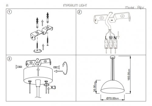 Подвесной светильник Imperium Light 07370.05.50 Alps
