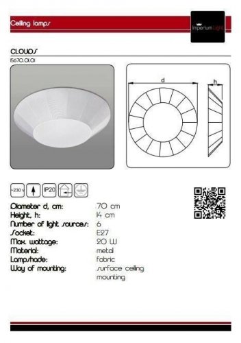 Потолочный светильник Imperium Light 15670.01.01 Clouds