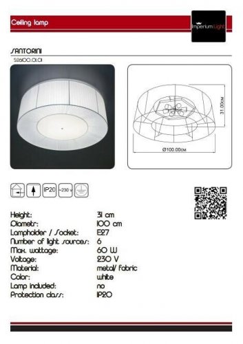 Потолочный  светильник  Imperium  Light  526100.01.01  Santorini