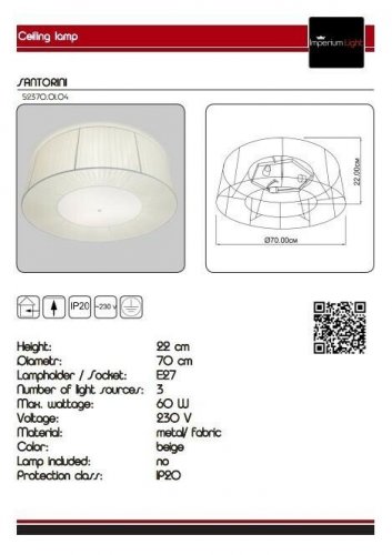 Потолочный светильник Imperium Light 52370.01.04 Santorini