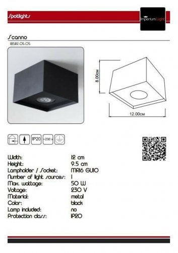 Точечный светильник Imperium Light 185112.05.05 Scanno