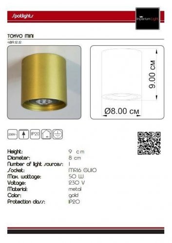 Точковий світильник Imperium Light 4819.12.12 Tokyo Mini