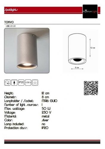 Точковий світильник Imperium Light 48112.22.22 Tokyo