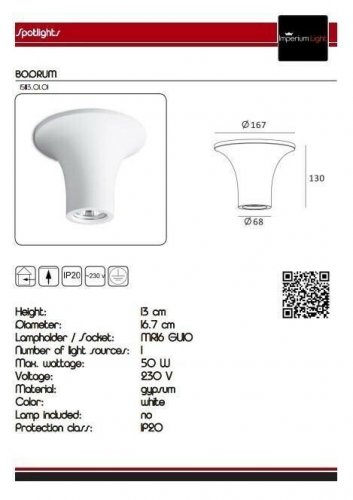 Точковий світильник Imperium Light 151113.01.01 Bodrum