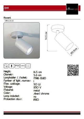 Спот Imperium Light 591145.22.22 Accent 