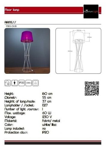 Торшер Imperium Light 95155.01.28 Airiness 