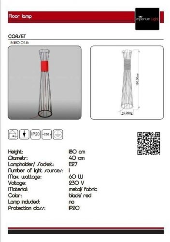 Торшер Imperium Light 841180.05.16 Corset 