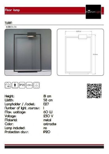 Торшер Imperium Light 163181.54.54 Turin 