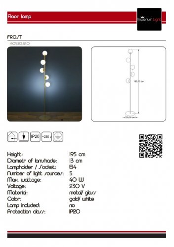 Торшер Imperium Light 140530.12.01 Frost