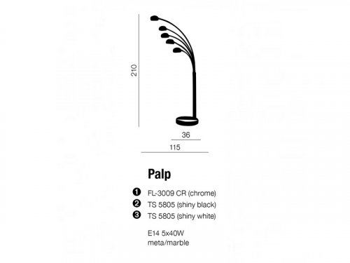 Торшер Azzardo AZ1122 Palp (chrome) (FL-3009-CH)