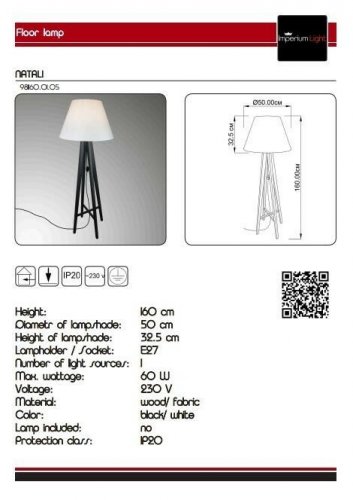 Торшер Imperium Light 981160.01.05 Nataii 