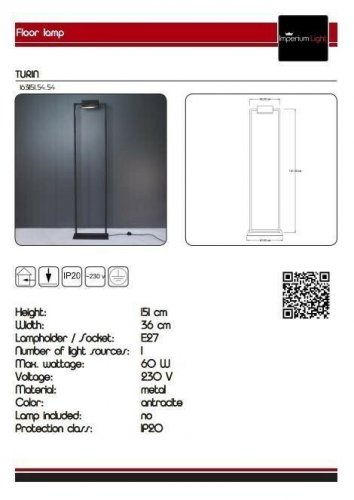 Торшер Imperium Light 1631151.54.54 Turin 