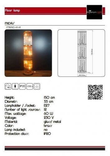 Торшер Imperium Light 17712150.49.49 Midas 