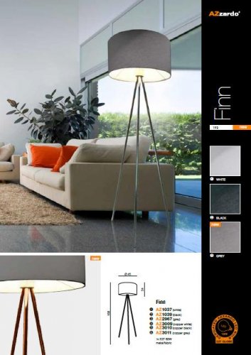 Торшер Azzardo AZ2967 Finn (grey) (FL-12025-GR) 