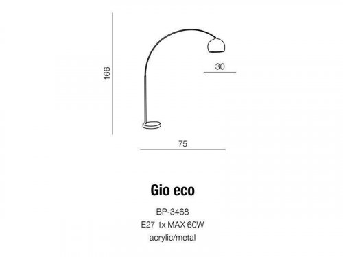 Торшер Azzardo AZ2408 Gio eco (white) (BP-3468-WH) (15771)