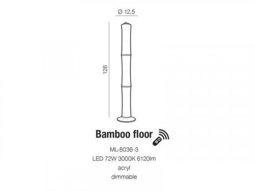 Торшер Azzardo AZ1899 Bamboo floor (white) (ML-8036-3-WH) (15898)