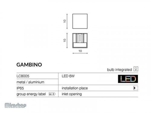 Вуличний світильник Azzardo AZ0957 Gambino 1 (dark grey) (LC8005-DGR)