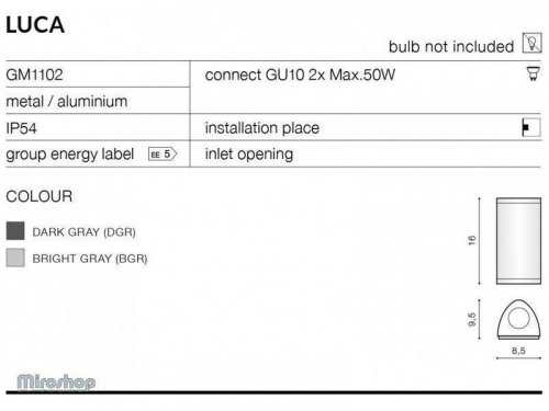Вуличний світильник Azzardo AZ0777 Luca (dark grey) (GM1102-DGR) (76085)