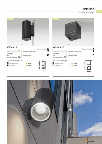 Настінний світильник Azzardo AZ3319 Joe Wall 2 (dark grey)