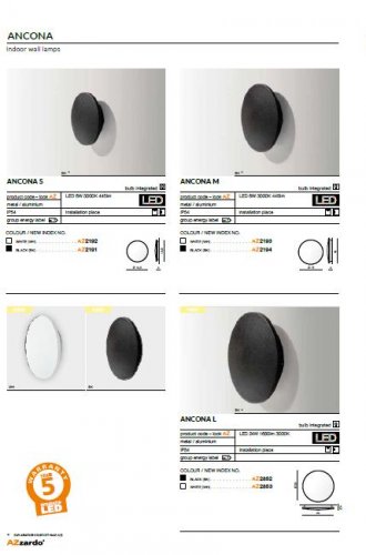 Настінний світильник Azzardo AZ2852 Ancona L (black)
