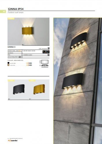 Настінний світильник Azzardo AZ3484 Ginna 3 (black)