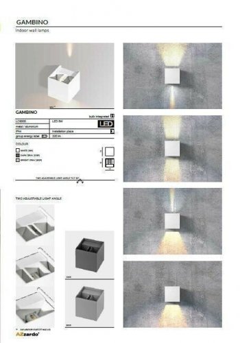 Уличный светильник Azzardo AZ0950 Gambino 1 (white) (LC8005-WH) (76064)