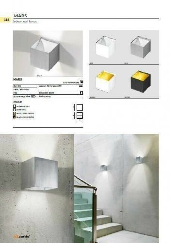 Бра Azzardo AZ0895 Mars wall (aluminium) (GM1109-ALU) (76087)