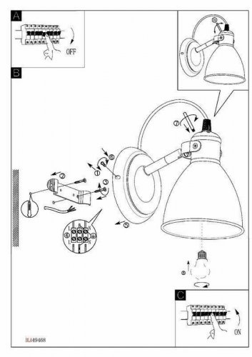 Бра Eglo 49468 Priddy (82693)
