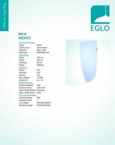 Бра Eglo 83119 Nemo (30042)