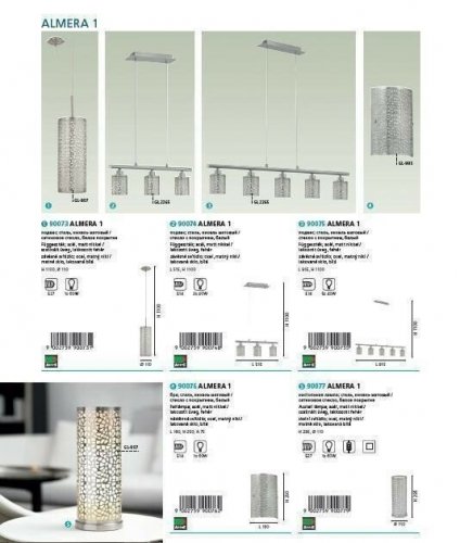 Світильник настінний Eglo 90076 Almera 1 (36159)