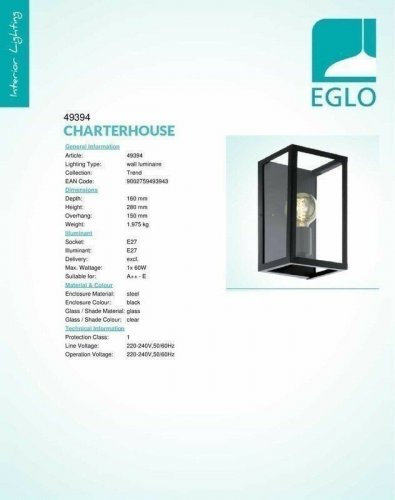 Бра Eglo 49394 Charterhouse (82674)