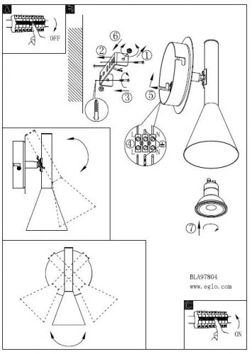 Настенный светильник Eglo 97804 CORTADERAS (14888)