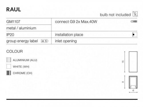 Бра Azzardo AZ0892 Raul (aluminium) (GM1107-ALU) (76137)