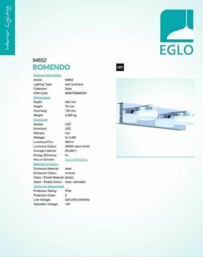 Бра Eglo 94652 Romendo (83059)