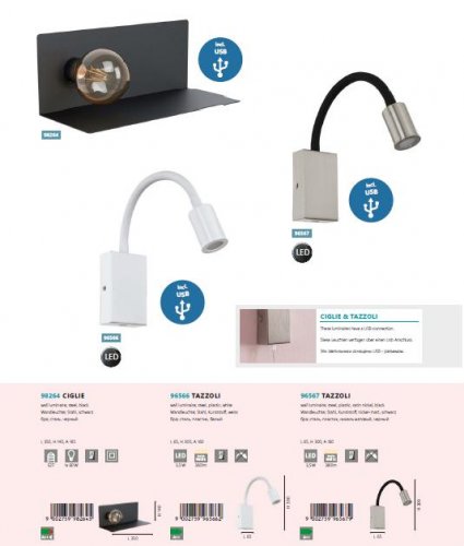 Настінний світильник Eglo 98264 CIGLIE (26262)