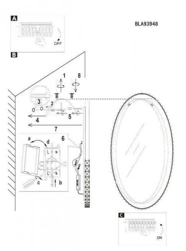Зеркало Eglo 93948 Toneria (74587)