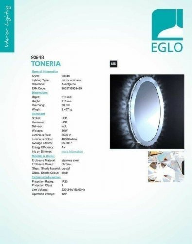 Зеркало Eglo 93948 Toneria (74587)
