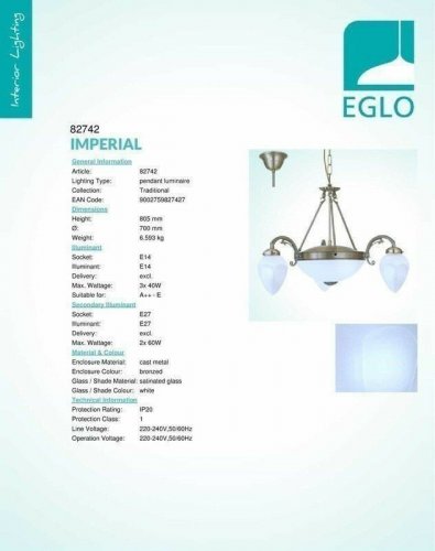 Люстра Eglo 82742 Imperial (31658) 