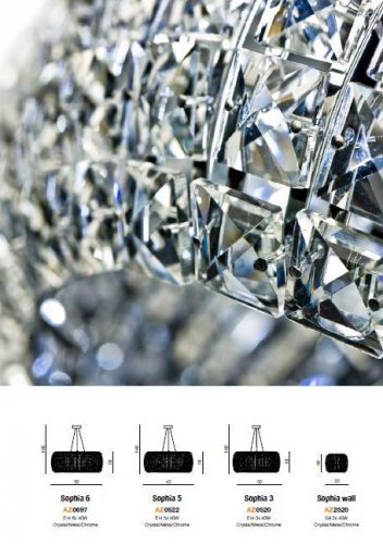 Настенный светильник Azzardo AZ2520 Sophia wall (5024-2W crystal/metal/chrome)