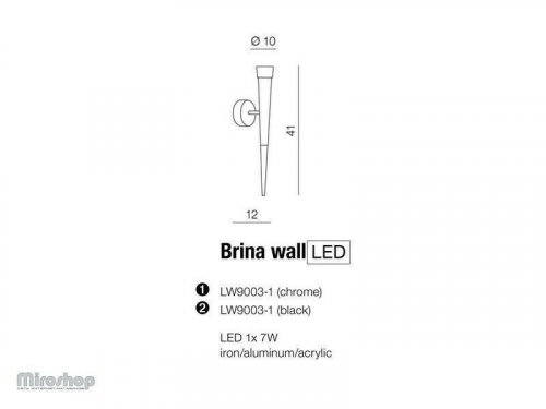 Бра Azzardo AZ1009 Brina wall (chrome) (LW9003-1-CH) (15766)