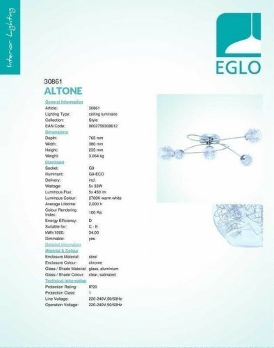 Люстра Eglo 30861 Altone